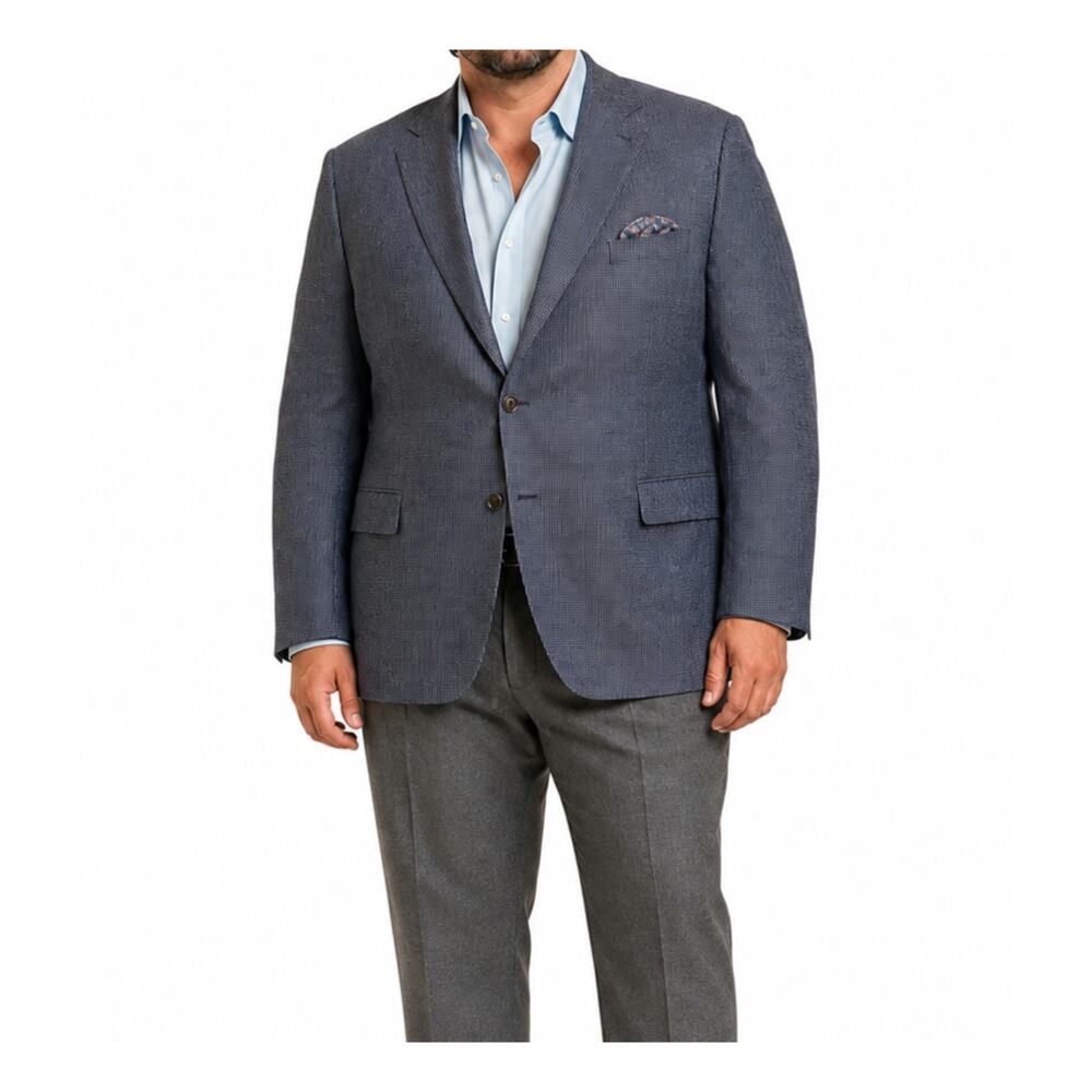 Ralph Ralph Lauren Blazer Mens 54R 100% Wool Blue Tweed Big Tall Vintage Y2K 90s